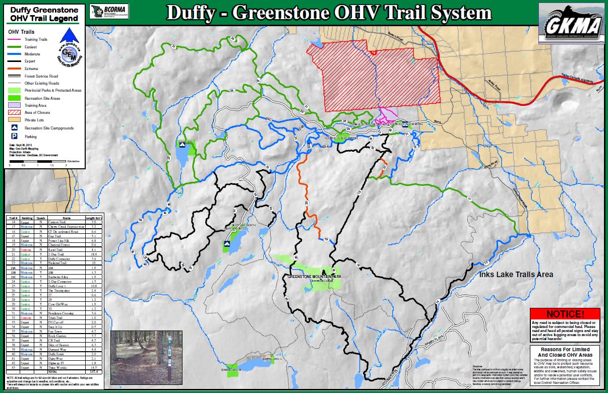 Duffy-Greenstone Off-Road Trail Map